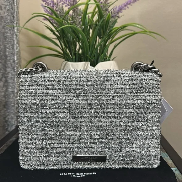 Kurt Geiger Small Shoreditch Metallic Tweed Crossbody Bag - Picture 8 of 13